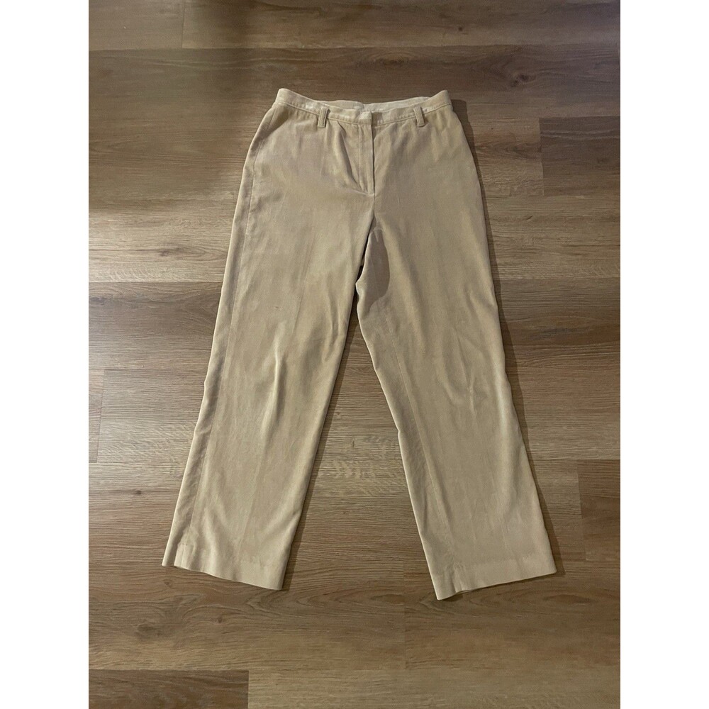 Lauren Ralph Lauren Petite Pants 12P Tan Beige Khaki Straight Leg Cotton Blend